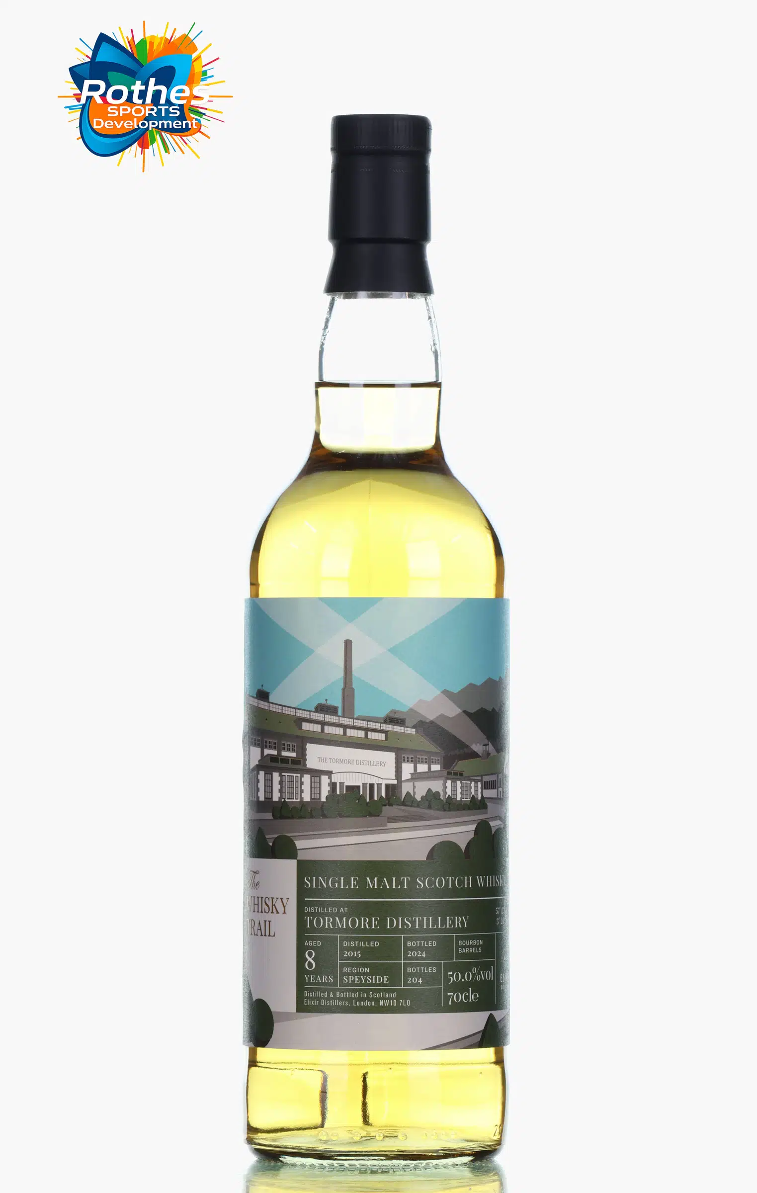 Tormore The Whisky Trail 8 Year Old, Bourbon Cask, 2015, Elixir Distillers, 50% whisky bottle