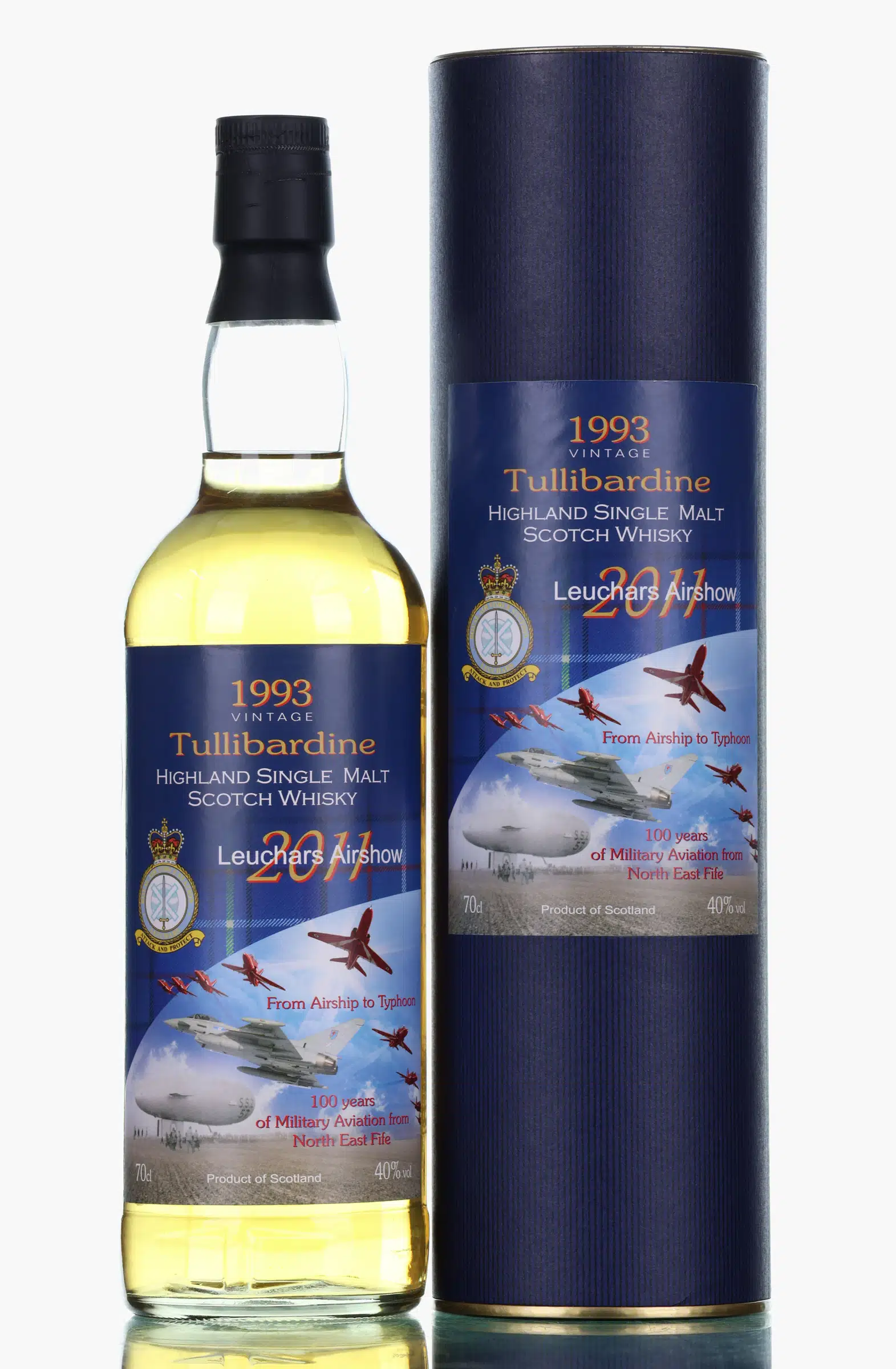 Tullibardine Leuchars Airshow 2011, 1993, 2011, 40% whisky bottle