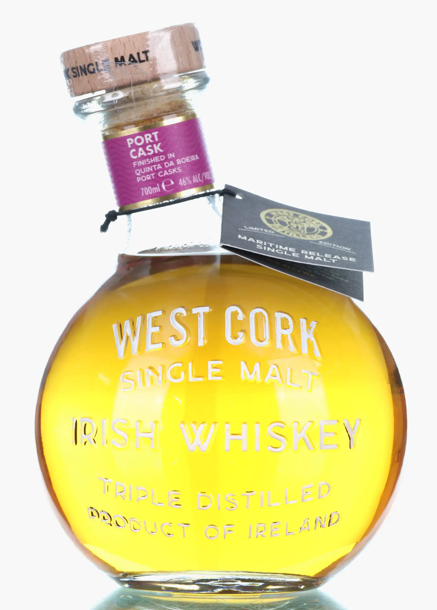 West Cork Maritime Release Port Cask Finish, Bourbon & Port Cask, 46% whisky bottle