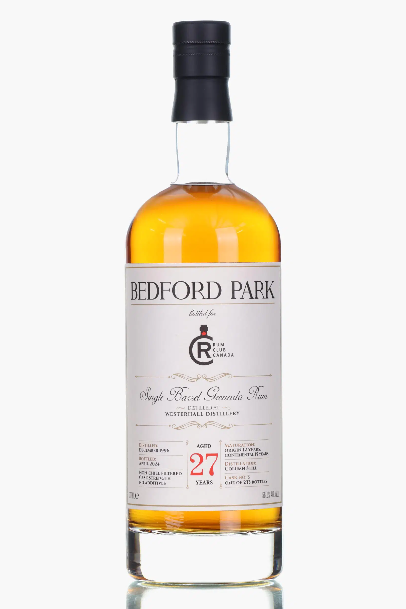 Westerhall Bedford Park 27 Year Old, American Oak Cask, Cask #3, 1996, Bedford Park, 56%