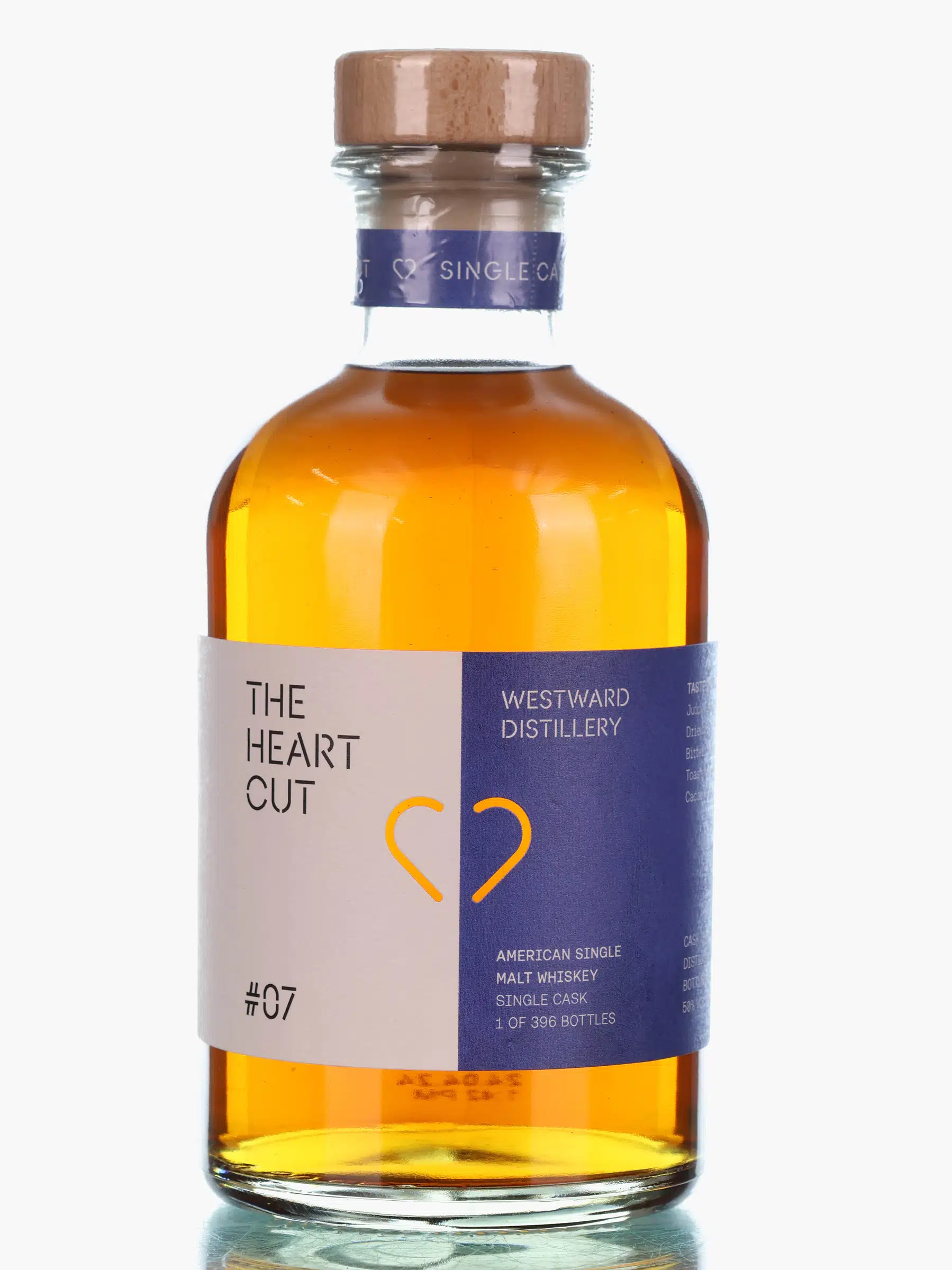 Westward The Heart Cut 5 Year Old, New American Oak Cask, Cask #07, 2018, The Heart Cut, 50% whisky bottle